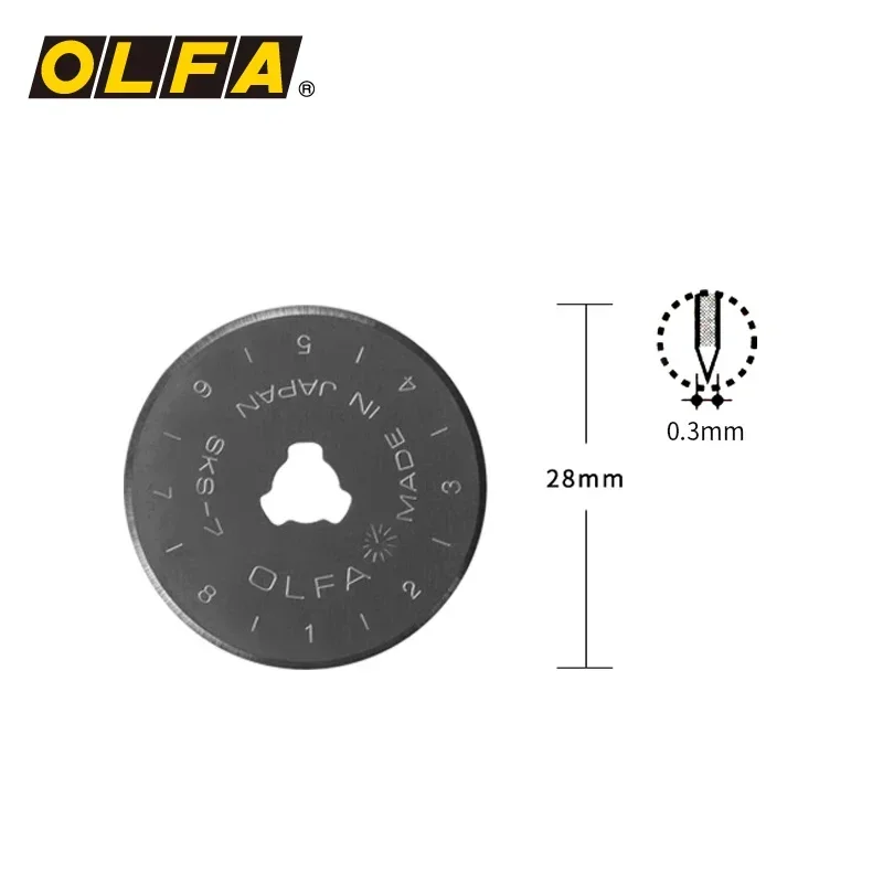OLFA RB28-10 Spare Blade 10PCS 28mm Diameter Circular Blades for RTY-1/RTY-3 Rotary Cutter Cloth Paper Handcraft Cutting Tools