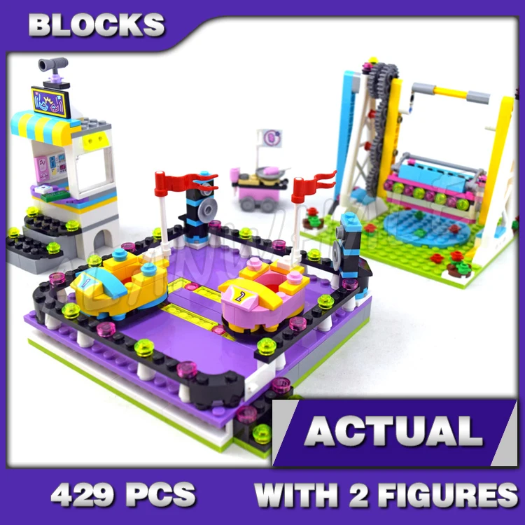 429pcs Friends Amusement Park Swing 10560 Bumper Cars Model Building Blocks Bricks Girls Princess Sets Sets Compatible with