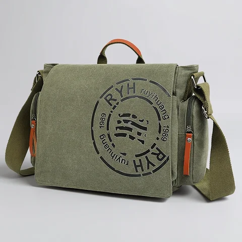 Large Capacity Briefcases Men Travel Bags Canvas Printed Weekend Shoulder Bags Multifunctional Messenger Flap Bags