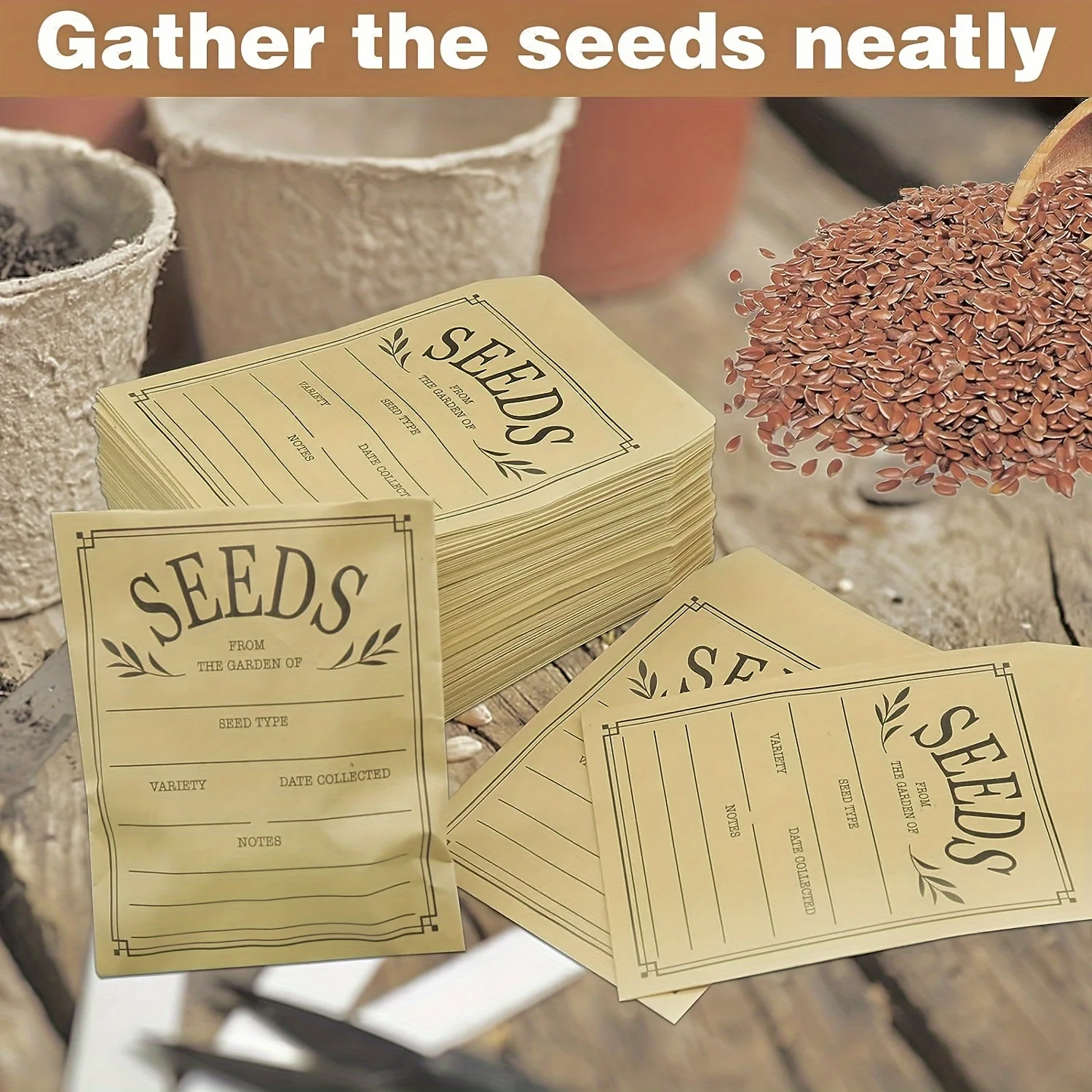 50/100 ชิ้นเมล็ดซอง, เมล็ดผนึกบรรจุภัณฑ์ซอง 3.1x4.7 นิ้วเก็บดอกไม้และเมล็ดผัก