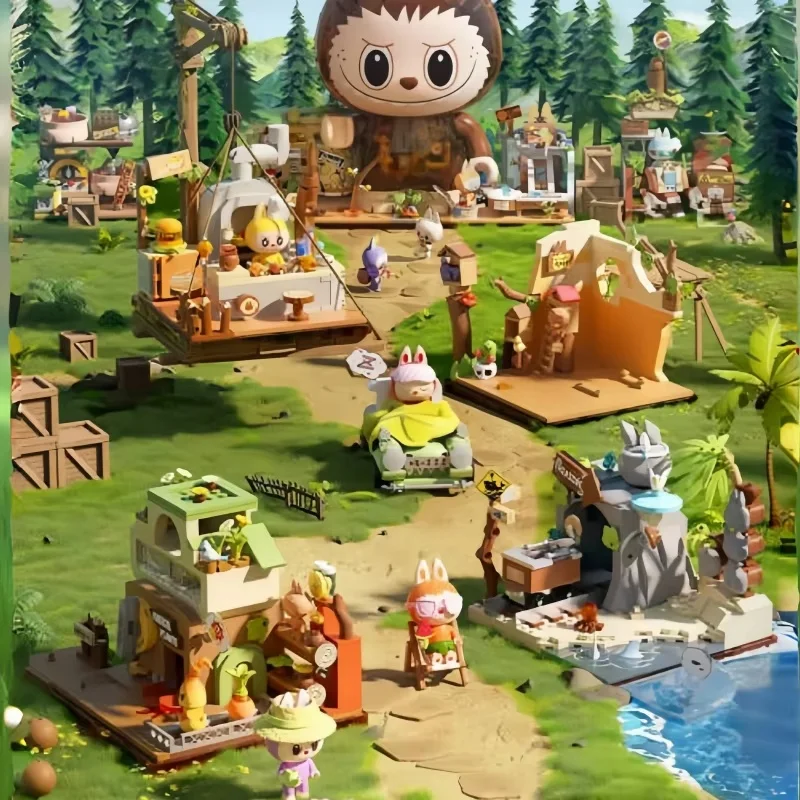 The Monsters SecExamen Base Series 2 Anime Figures, Lbubu Forest, DIY Seaside Vacance Scene, Model Toy, Birthday Gifts, Original