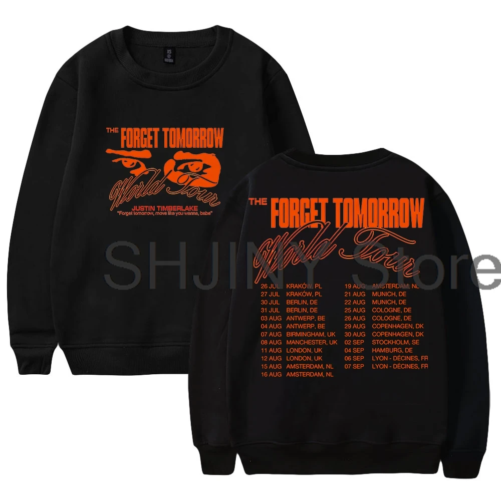 

Justin Timberlake Merch 2024 The Forget Tomorrow Europe Tour Long Sleeve Streetwear Women Men Sweatshirts Fashion Clothes