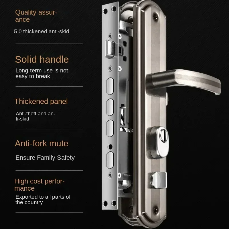 Serratura per porta antieffrazione porta in legno serratura per cancello per uso generale Set di maniglie in acciaio inossidabile serratura