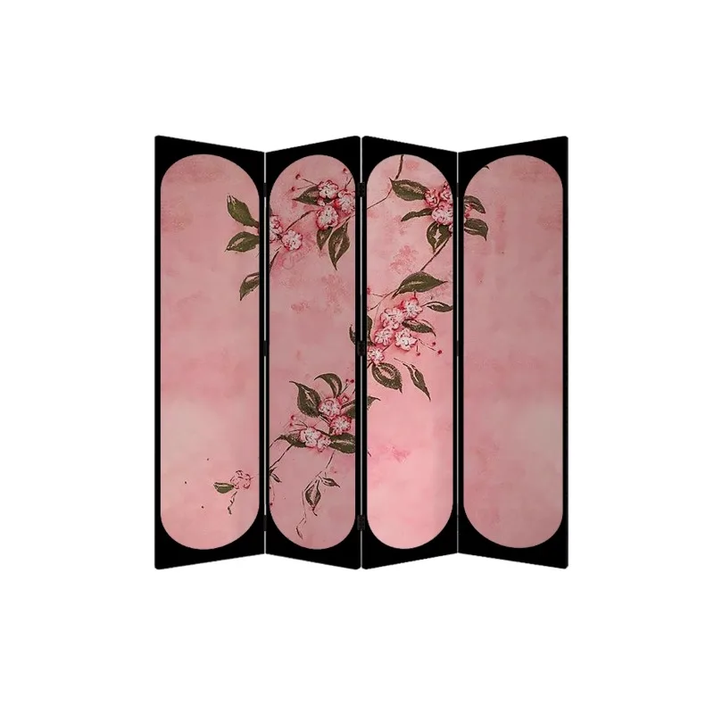 

Pink entrance entrance background wall new Chinese-style home screen partition office multi-function folding screen occlusion