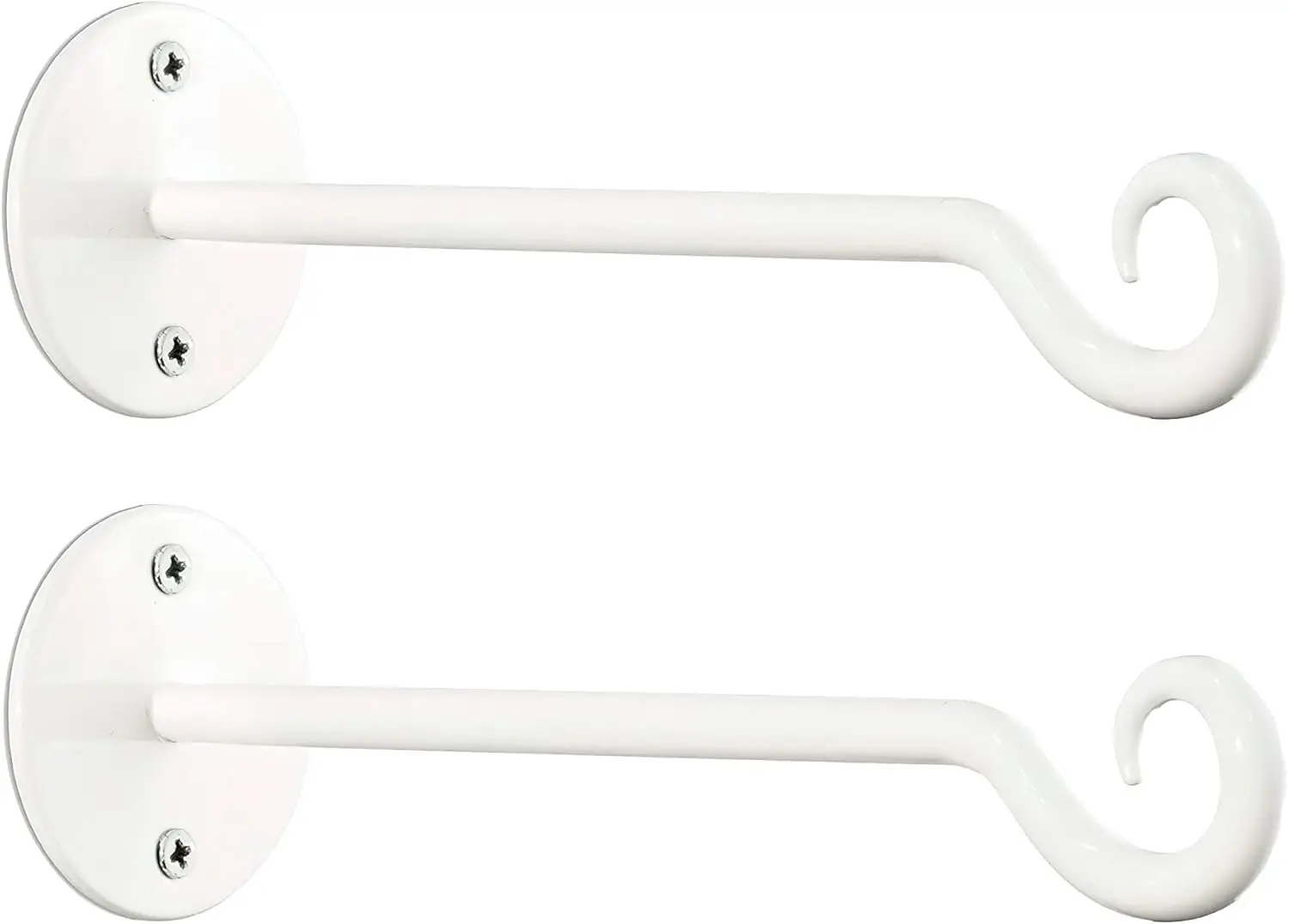 

Металлические настенные крючки для подвесных корзин, 7,5 дюймов, белые, в стиле забора, для использования в помещении и на улице, 2 шт.