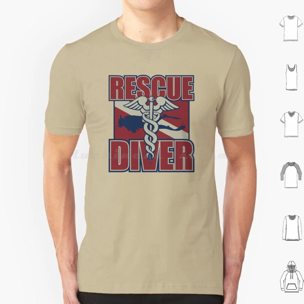 Rescue Diver T Shirt Big Size 100% Cotton Rescue Diver Dive Rescue Cave Rescue Scuba Diver Commercial Diver Military Diver Navy