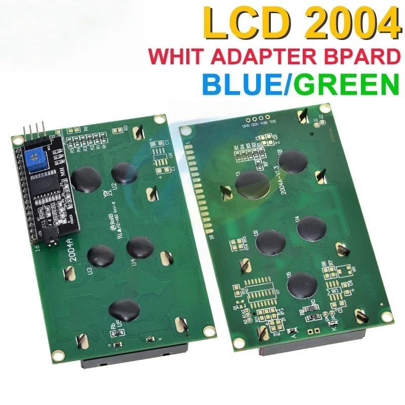 XCW LCD2004+I2C 2004 20x4 2004A Blue/Green screen HD44780 Character LCD /w IIC/I2C Serial Interface Adapter Module For Arduino
