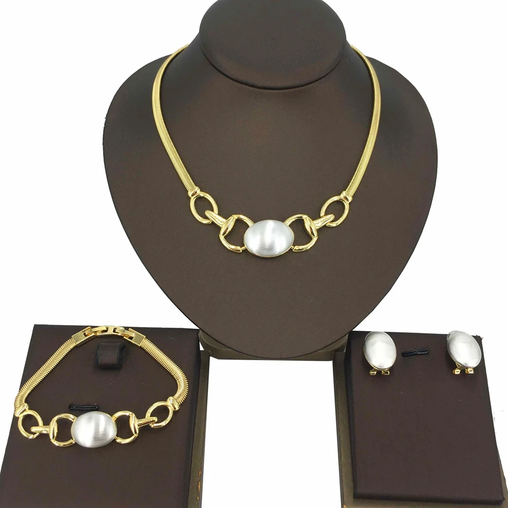 Classic  Dubai Fine Jewelry Sets Simple Jewelry  for Women Party Anniversary  FHK9725