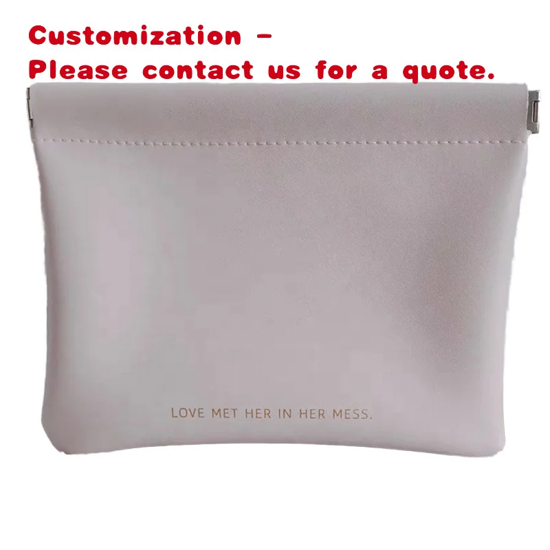 

custom.Chuanghua Custom Emboss Printing Squeeze Beige Pu Leather Bag Mirror Jewelry Storage Closing Magnet Leather Jewelry P