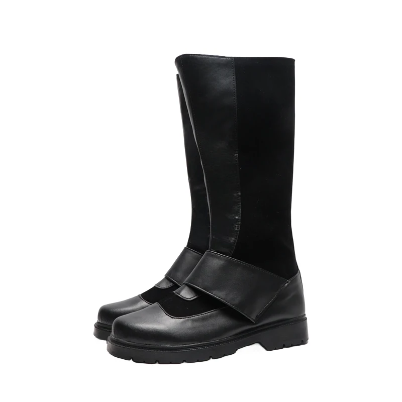 Superhero Bat Bruce Wayne Cosplay Shoes Boots Battle Outfit Man Adult Black Shoes Halloween Custom Made