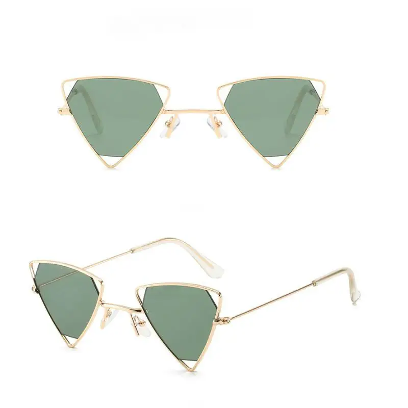 

Stylish metal triangle sunglasses punk style retro sun glasses personality metal triangle hollow men women sunglasses