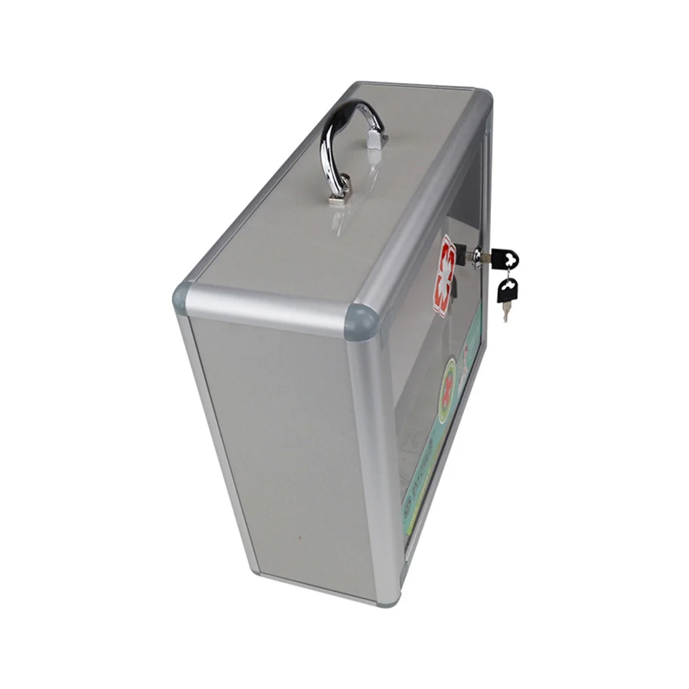 خزانة طبية ممتازة من سبائك الألومنيوم صندوق طبي للطوارئ محمول مع غطاء قفل ومقصورات مختومة للسفر المنزلي