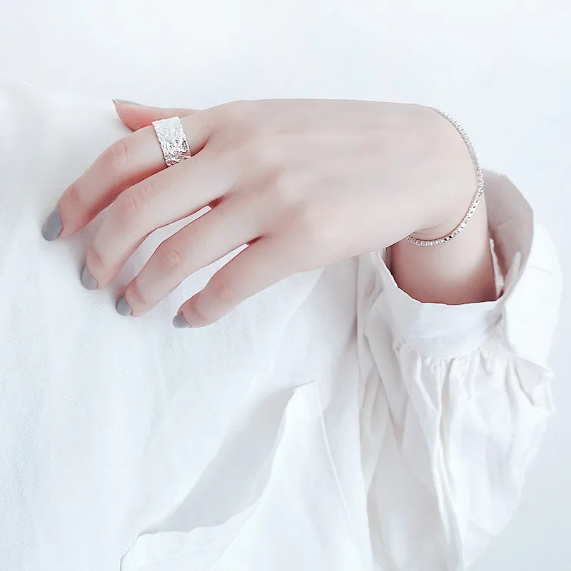 Women's 925 Sterling Silver Wide Vintage Ring