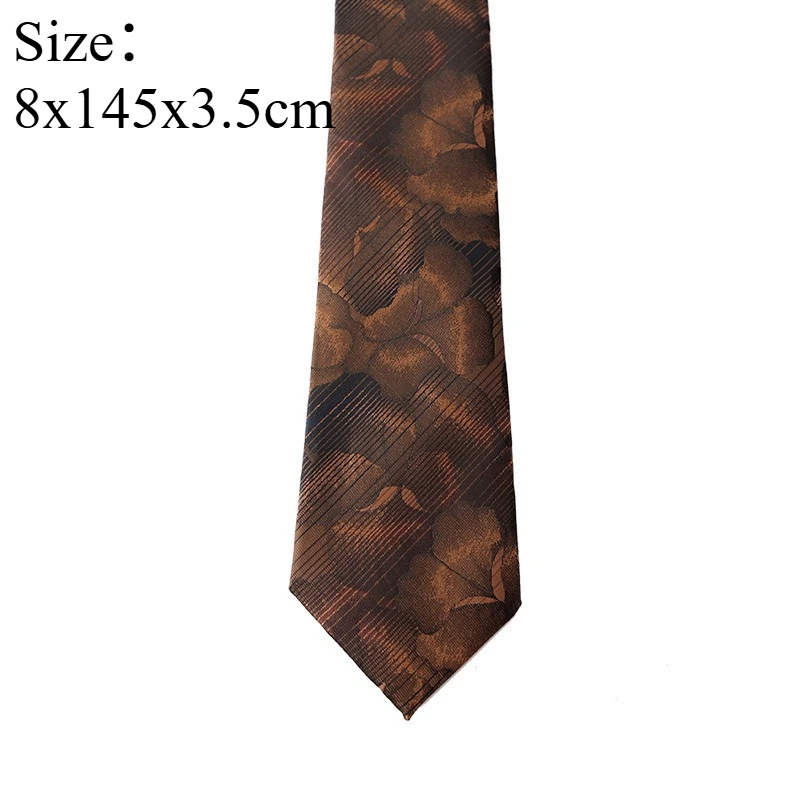 T‑stage Arrival Vintage French Jacquard Gentleman Necktie Beige Coffee Tone Formal Men Neck Tie For Business Suit Shirt Matching