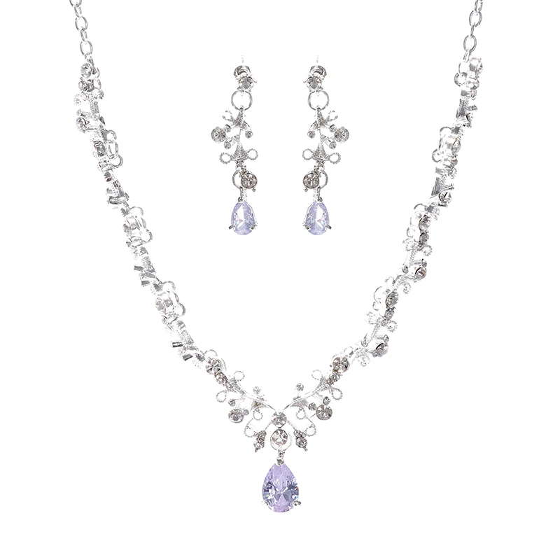 Itacazzo Bride Wedding Classic Necklace Earring Set Exquisite and Elegant for Ladies Suitable for Party Festivals