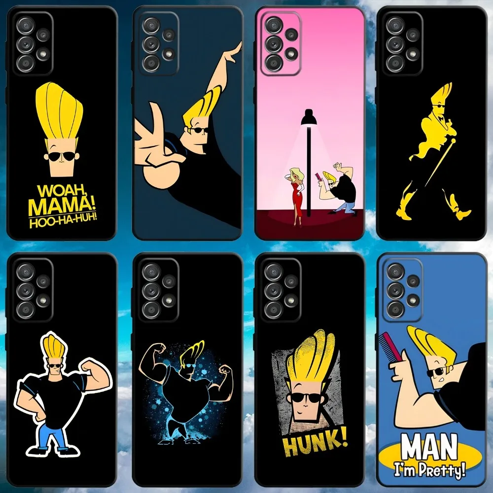 Cartoon J-Johnny Bravo Phone Case For Samsung S21,S22 Ultra,S20,S30 plus,S22 plus,S23,S30 ultra 5G Soft Black Cover