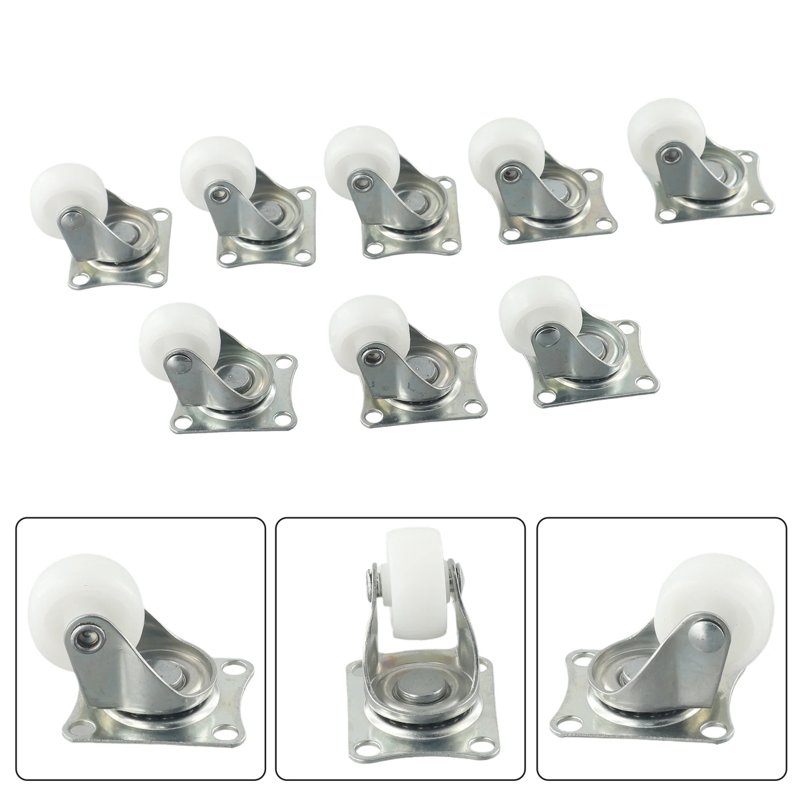 Industrial Grade Swivel Casters 25mm x 13mm with Steel Reinforced Housing and Sealed Ball Bearings for Long Life