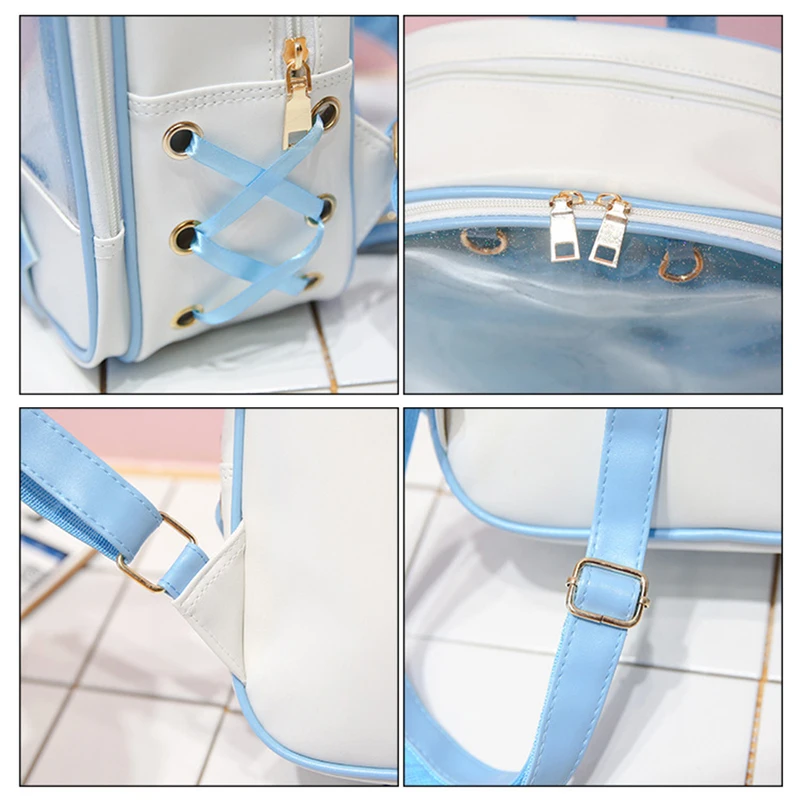 Clear Transparent Backpacks Women Harajuku Bow-knot Itabags Bags School Bags for Teenager Girls Designer Ita Bag Bookbag Bolsa