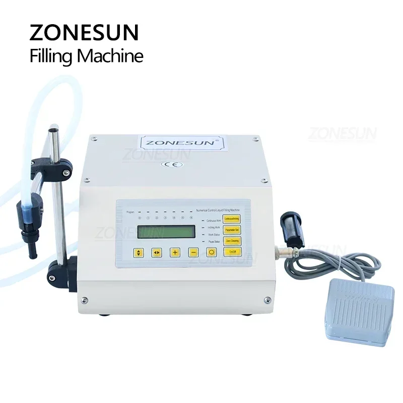 ZONESUN Liquid Filling Machine Digital Control Drink Perfume Juice Milk Small Bottle Jar Diaphragm Pump Filler Packing ZS-GFK160
