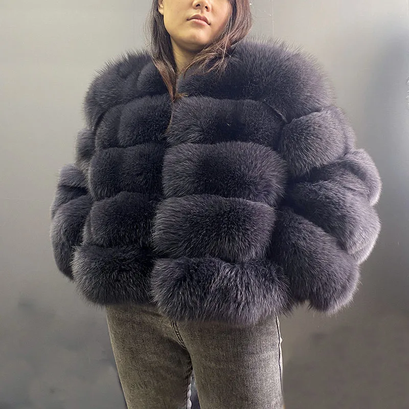 レディースファーコート フォックスファー ジャケット 女性用衣類 天然