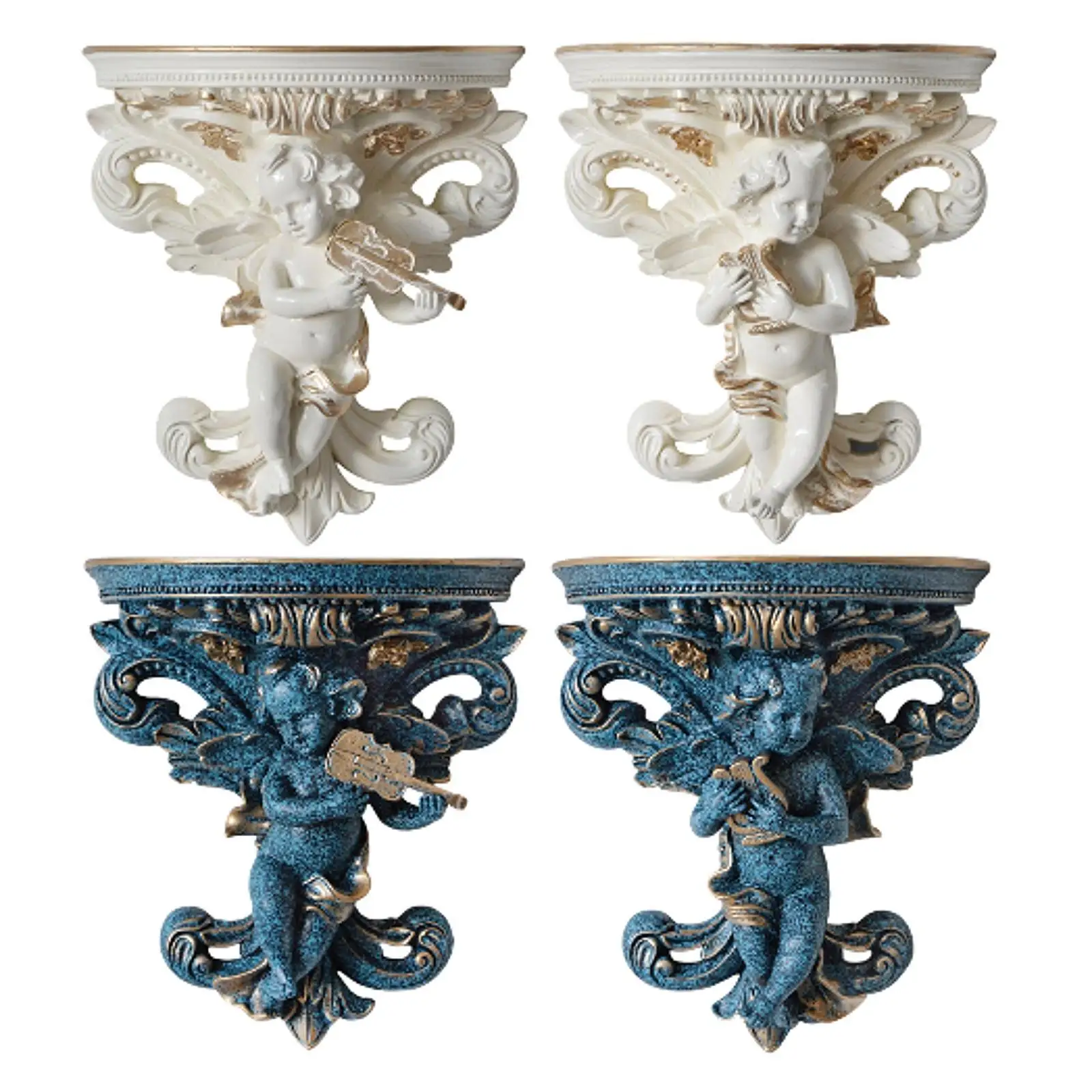 

Decorative Floating Shelf Collectible Hanging Angel Wall Sculpture for Planter Office Living Room Candleholder Picture Frame