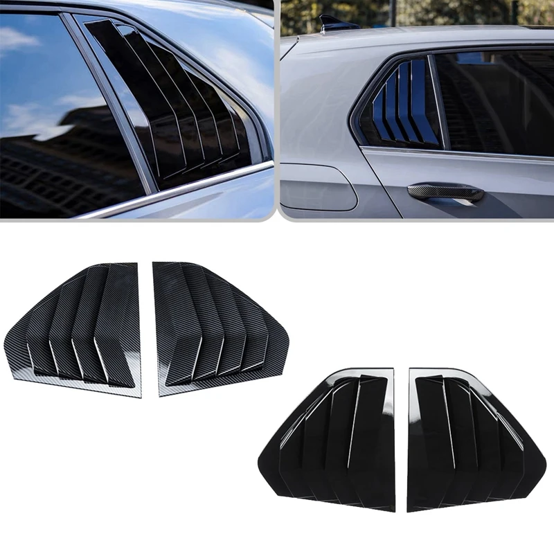 NEW-For Golf 8 MK8 2021 Rear Side Window Louvers Vent Cover Trim Window Blinds Triangular