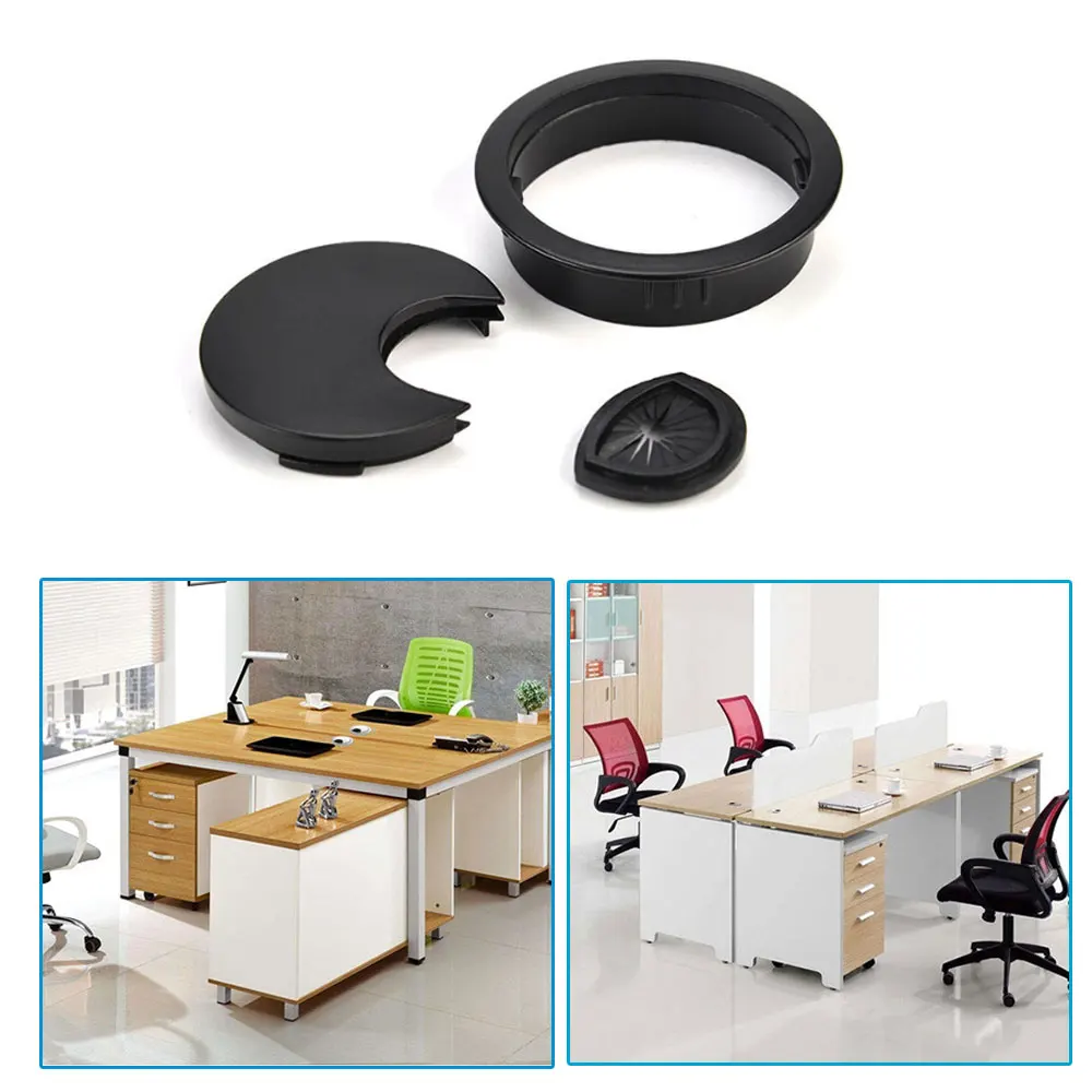 1Pc 53mm Zinc Alloy Round Table Wire Hole Covers Outlet Port Computer PC Desk Cable Grommet Line Holder Home Desk Accessories