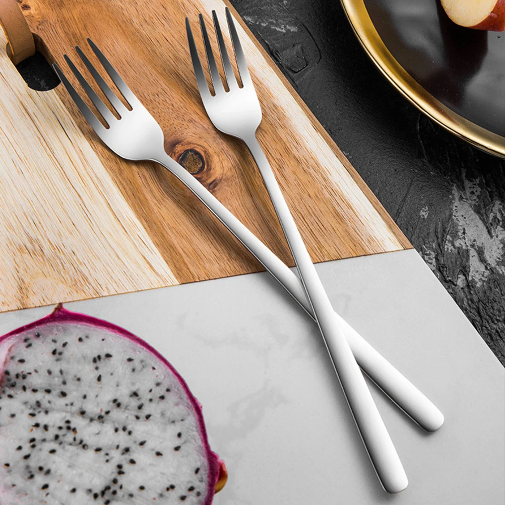 

3 Pcs Steel Forks Long Stainless Steel Forks H Food Grade Dessert Salad Kitchen Tableware Set Modern Gifts