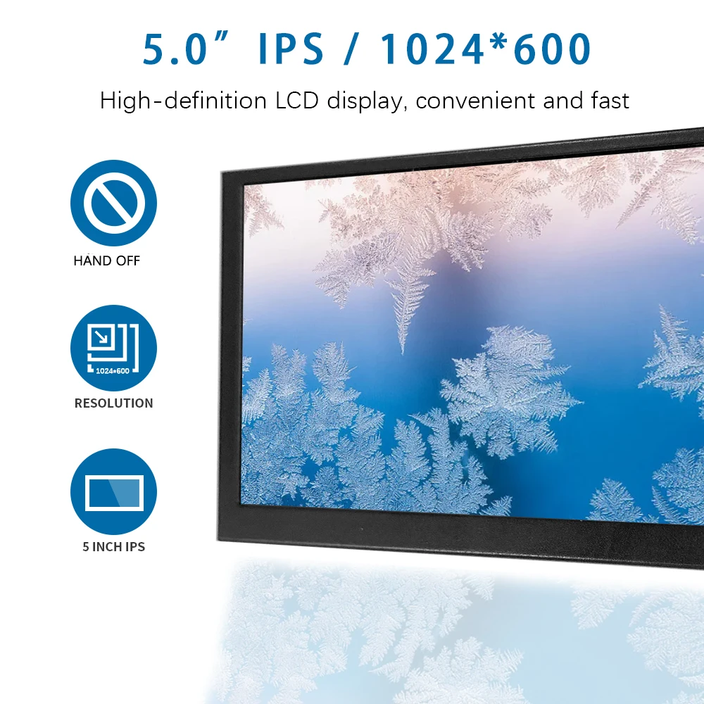 EM513 5inch HD monitor without touch panel 1024*600 high pixel 100%sRGB display IPS module for MINI PC laptop RPI 3/4/5