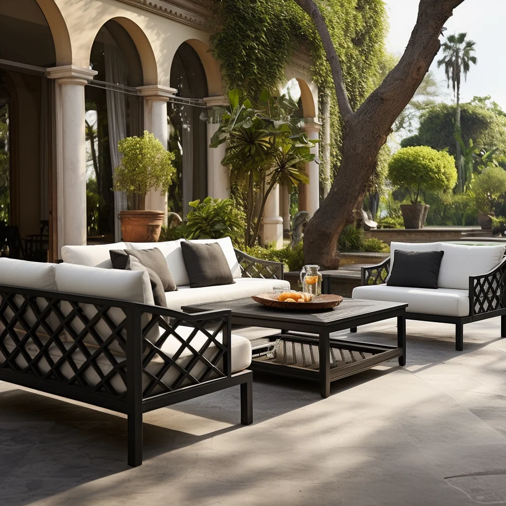 

Modern Outdoor Aluminum Alloy Sofa Set for Courtyard Garden Villa Rain Sun Protection Stylish Outdoor Furniture