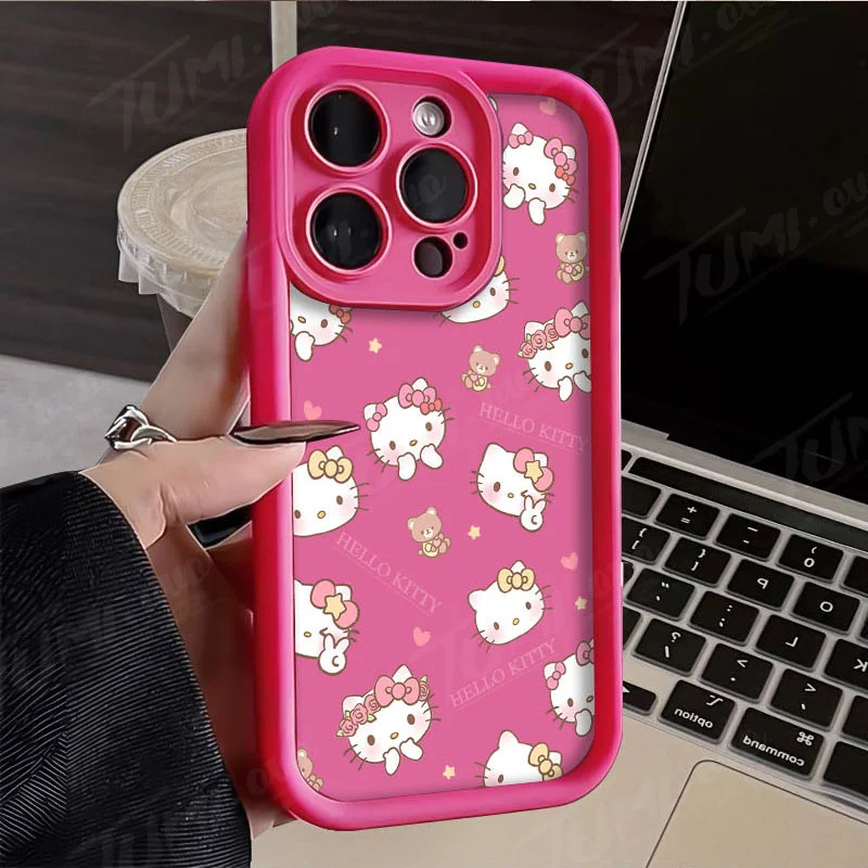 Custodia per telefono Sanrio Hello Kitty Flower per Samsung Galaxy S24 Ultra S23 FE S22 S21 Plus FE A54 A34 A14 A73 A53 A33 5G Cover posteriore