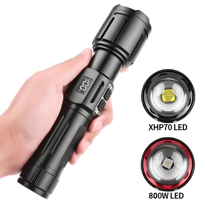 10000000LM Ultra Powerful LED Flashlight 3km Long Range Zoom Flashlight Tactical Lantern Outdoor Camping Lantern