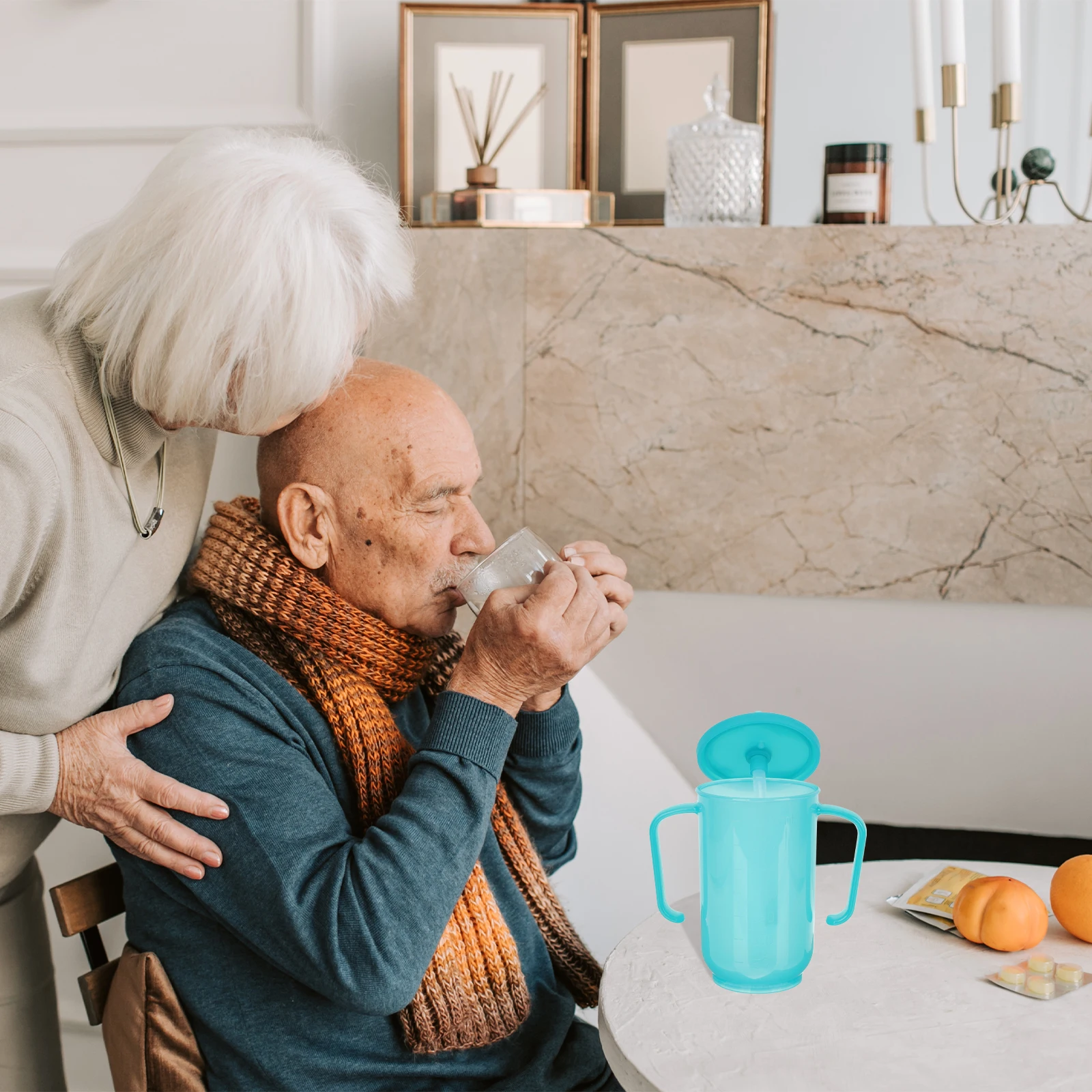 

2pcs Anti Choking Water Cup for Elderly Spill Proof Cups Bedridden Patients Food Grade Material Ergonomic for Adults