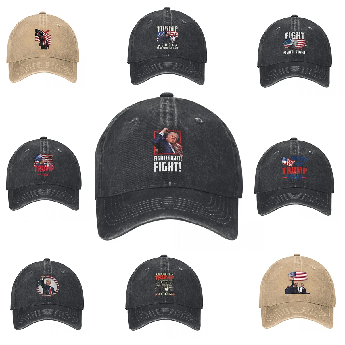 Donald Trump FIGHT FIGHT FIGHT Baseball Cap Trump 2024 Take America Back Election Active Baseball Cap   Trump Supporter Cap