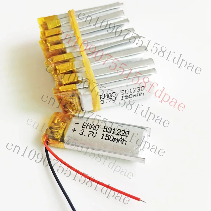 

OK 10 pcs 3.7V 150mAh lipo Battery rechargeable For MP3 MP4 smart watch GPS 501230