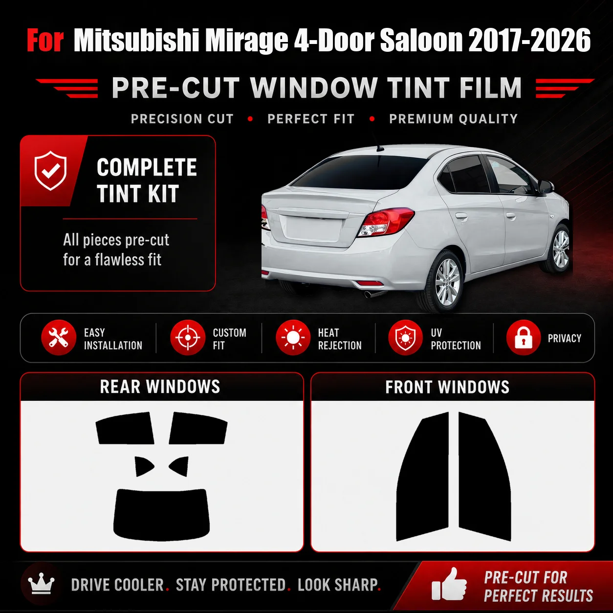 for-mitsubishi-mirage-4-door-saloon-2017-2026-vehicle-specific-tint-film-ravooy-front-rear-window-kit-heat-rejection