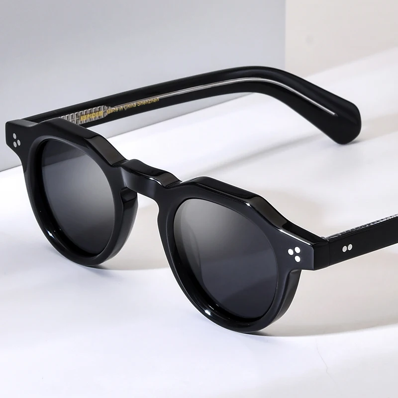 HEPIDEM Thick Acetate Polarized Sunglasses for Men Famous Brand Designer Square Glasses Big Size Sun Glasses for Women 9411T