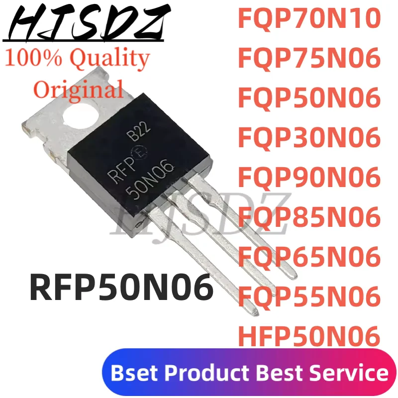

10PCS FQP50N06 TO-220 RFP50N06 HRP50N06 FQP55N06 65N06 75N06 85N06 N-Channe MOSFET High-Performance Power Transistor Original