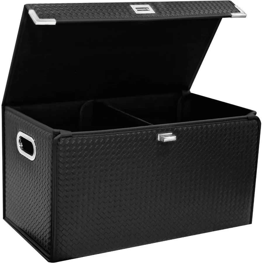 

Trunk Organizer for CarTrunk Organizer for SUV Sedan with Lid MultiFunctional Foldable Cargo Storage BoxBlackL