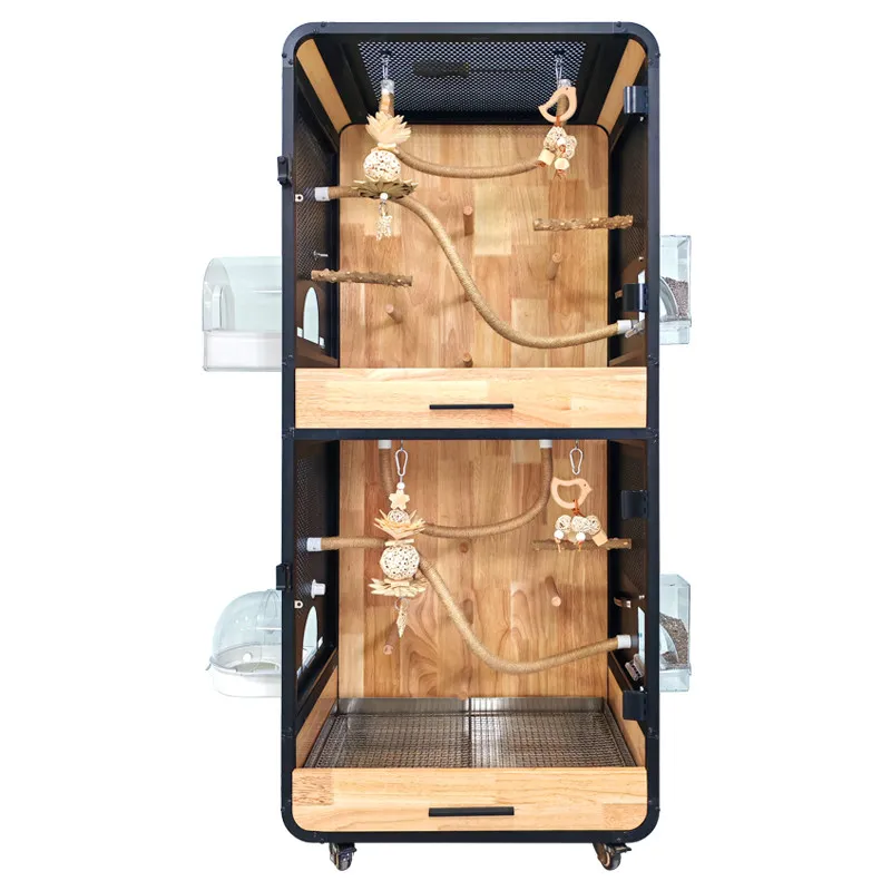 For Bird cage parrot cage large ecological Xuanfeng small sun special double-layer splash-proof stainless steel