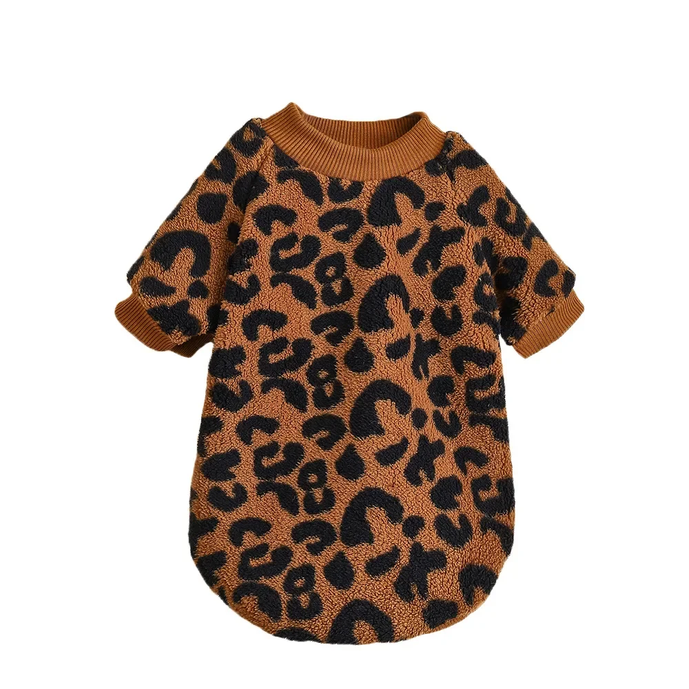 Cucciolo Pullover Vestiti per cani Stampato leopardo Gilet per animali domestici Vestiti per cani invernali per cani di piccola taglia media