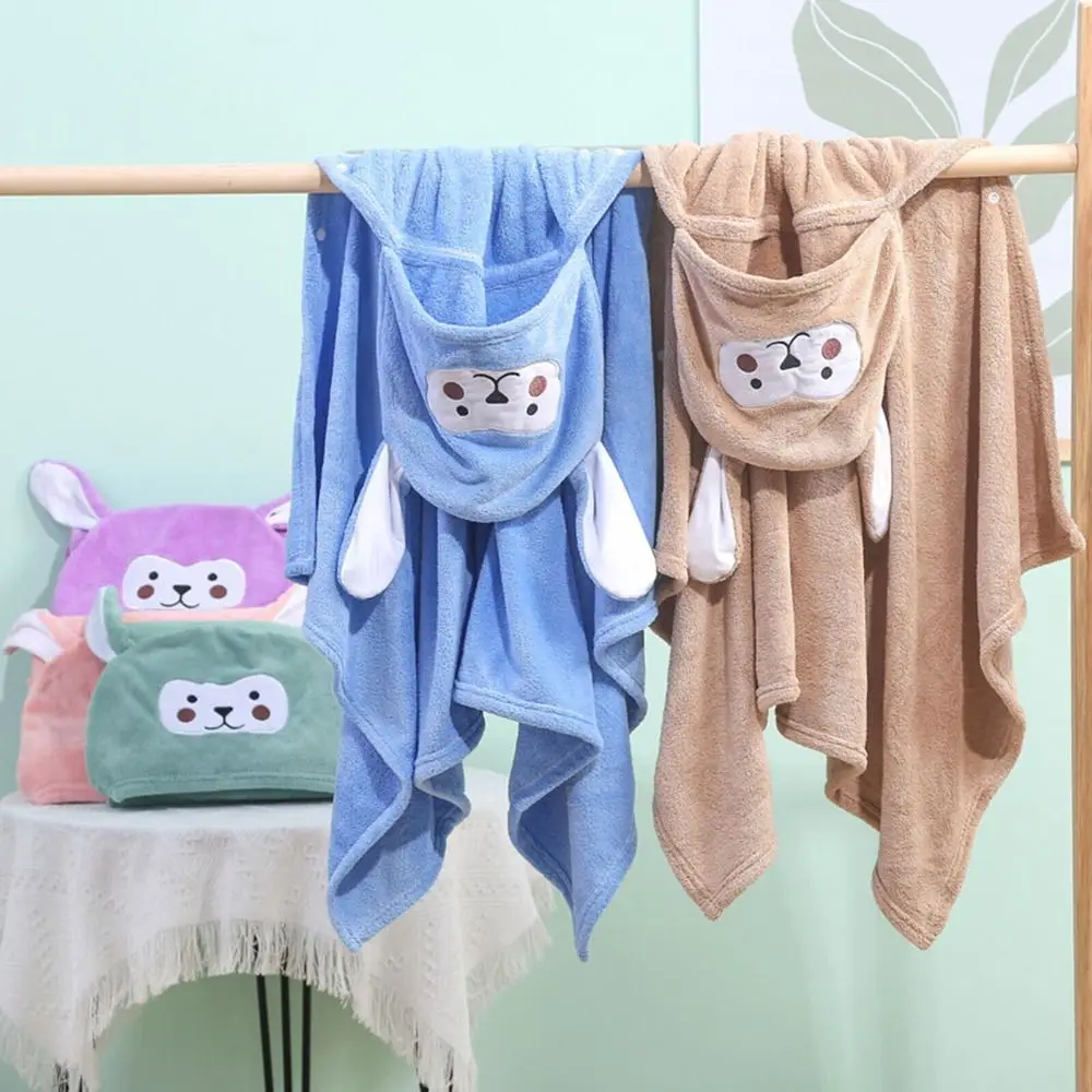 

Cartoon Animal Kids Hooded Towel Large Size Coral Fleece Kids Bath Towel Sleeping Swaddle Blanket Ultra Soft Hooded Towel Wrap