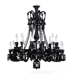 Luxury Black Crystal Chandelier Lighting Villa Hotel Chandeliers Luxurious Living Room Dining Room Lamp Household Light