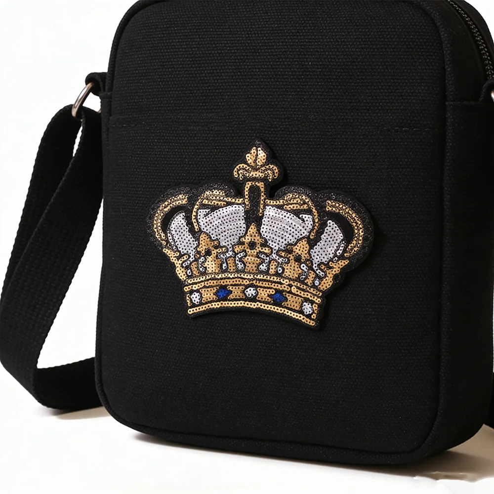 Queen Crown Patches Sequins Patch Golden Big Size T-shirts Cartoon Decoration For Clothes DIY Iron On Patches Appliques