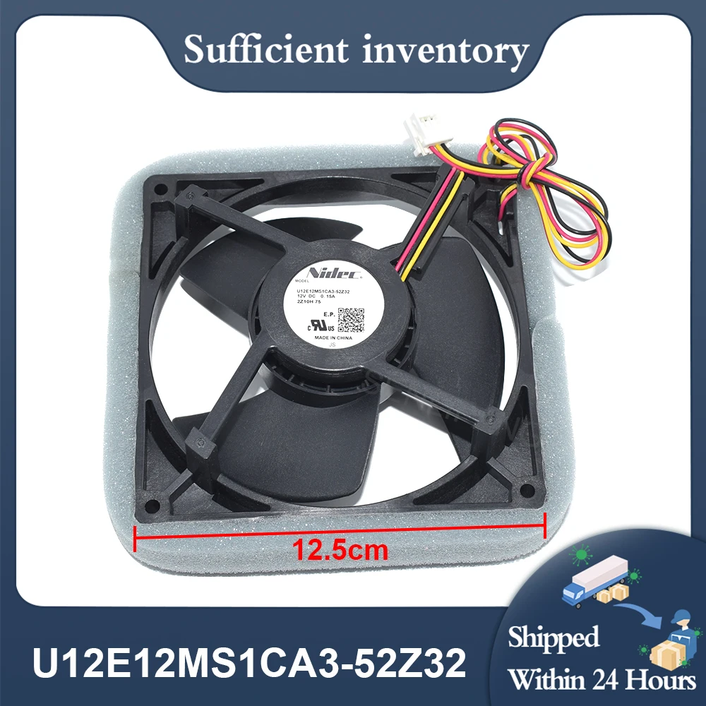 12V 0.15A 12.5cm 3Wires U12E12MS1CA3-52Z32 New For Nidec Refrigerator Maintenance Cooling Fan