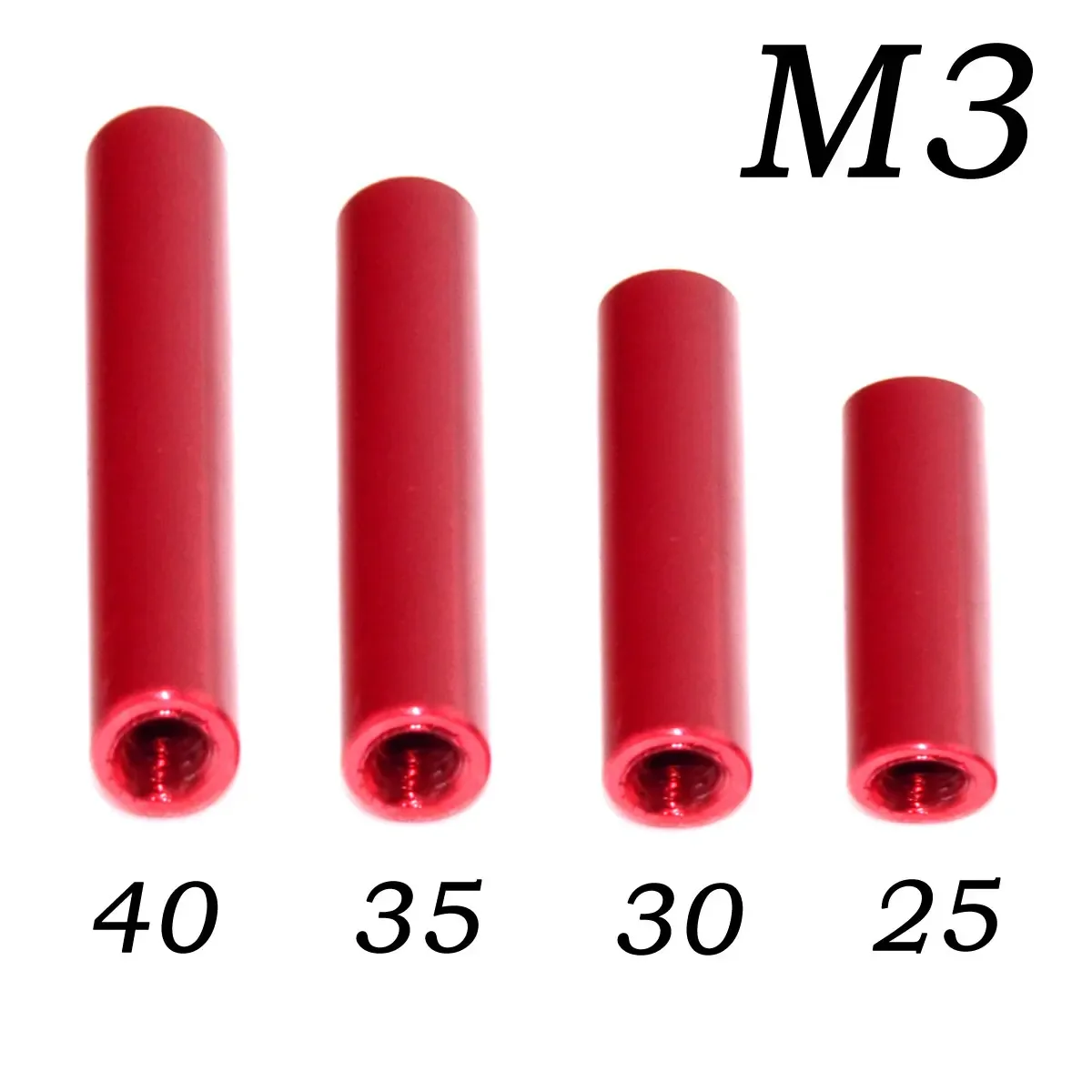 5cs M3 Aluminum Columns M3*20/25/30/35/37/40/50mm aluminum round standoff spacer Spacing screws 3mm