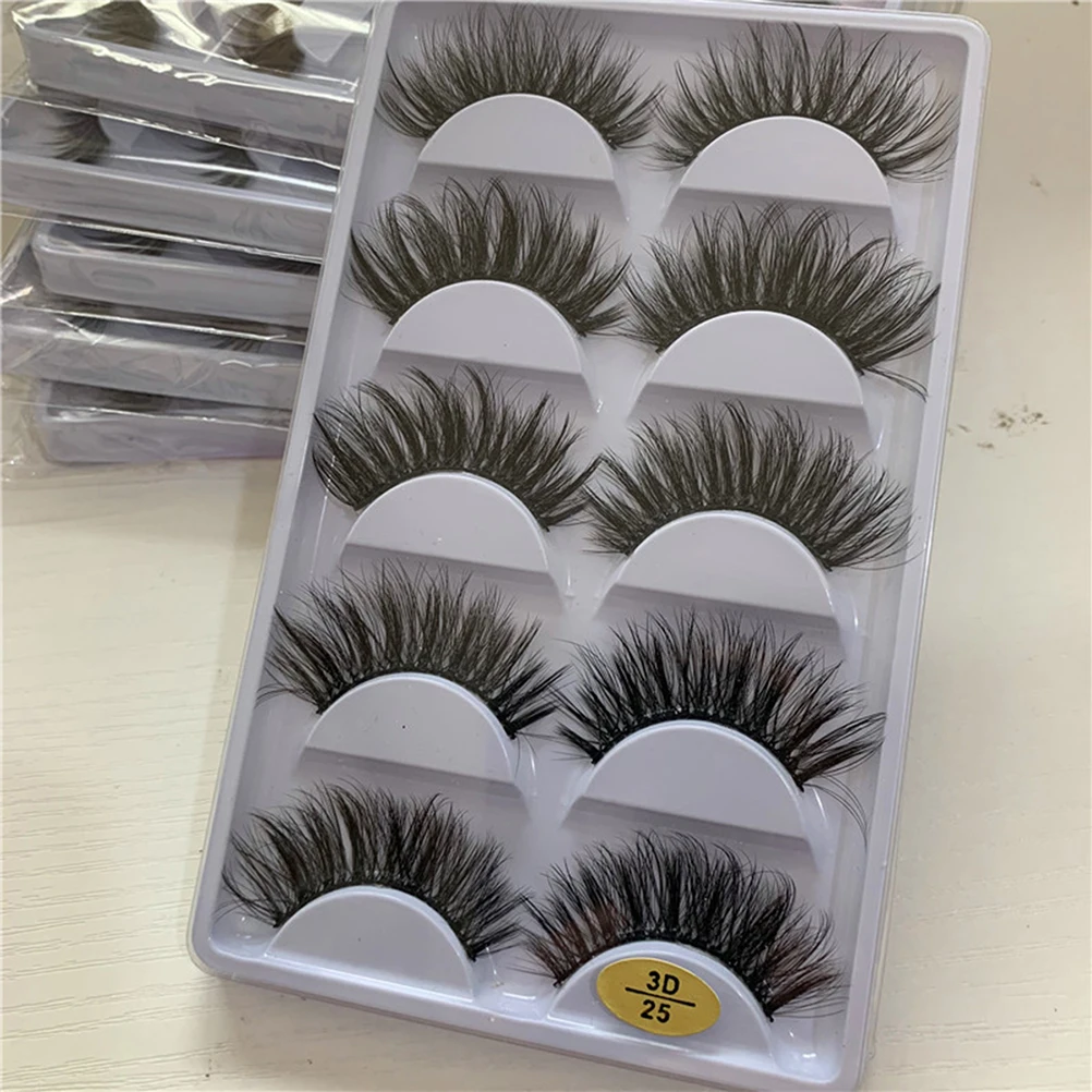 

5 Pairs Imitation False Eyelashes Natural Long Dense Daily Party Waterproof Comfortable Natural Eyelashes Easy Remove