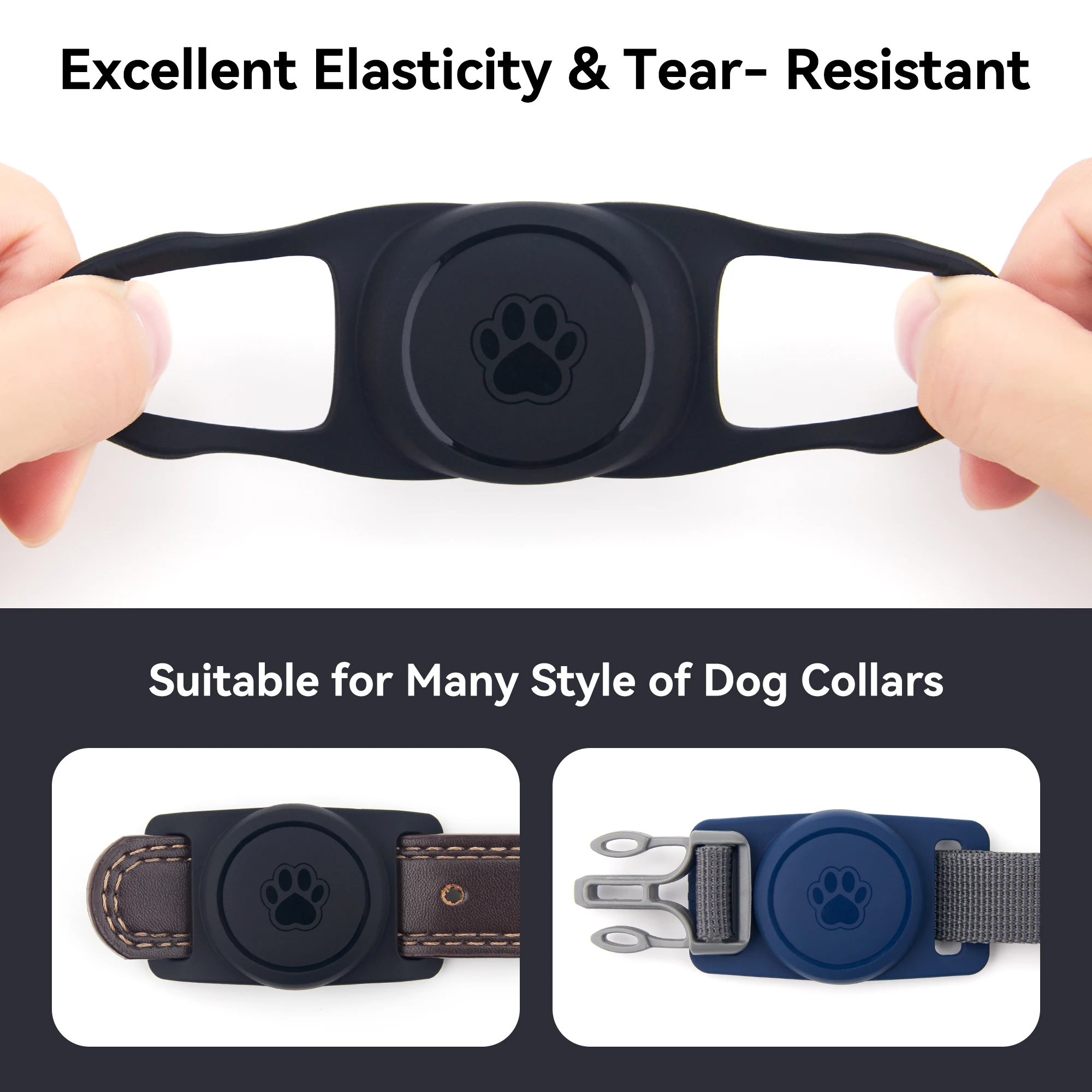 Silicone Airtag Dog Collar Holder for Apple AirTag Case Waterproof cat Collar Holder Tear-Resista Air Tag Case GPS Tracker Cover