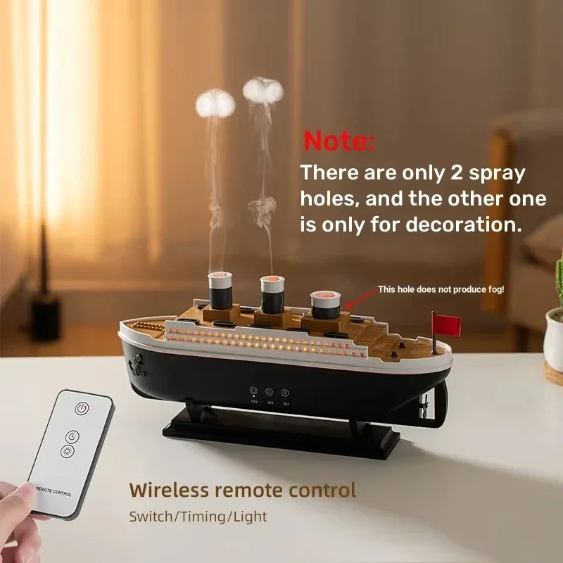 Luxury Ocean Liner Electric Aroma Air Humidifier Cruise Ship Model  Home Room Decorate