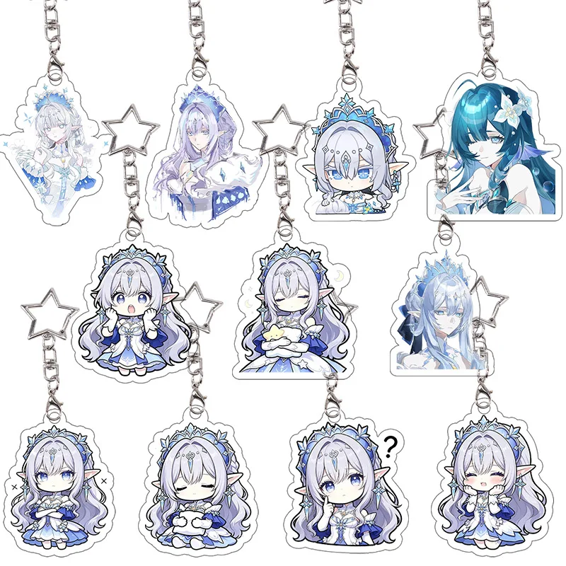 Honkai Star Rail Robin Acrylic Keychain Expressions Q‑Version Charms Kawaii Game Character Anime Cartoon Bag Pendant Decor Gift
